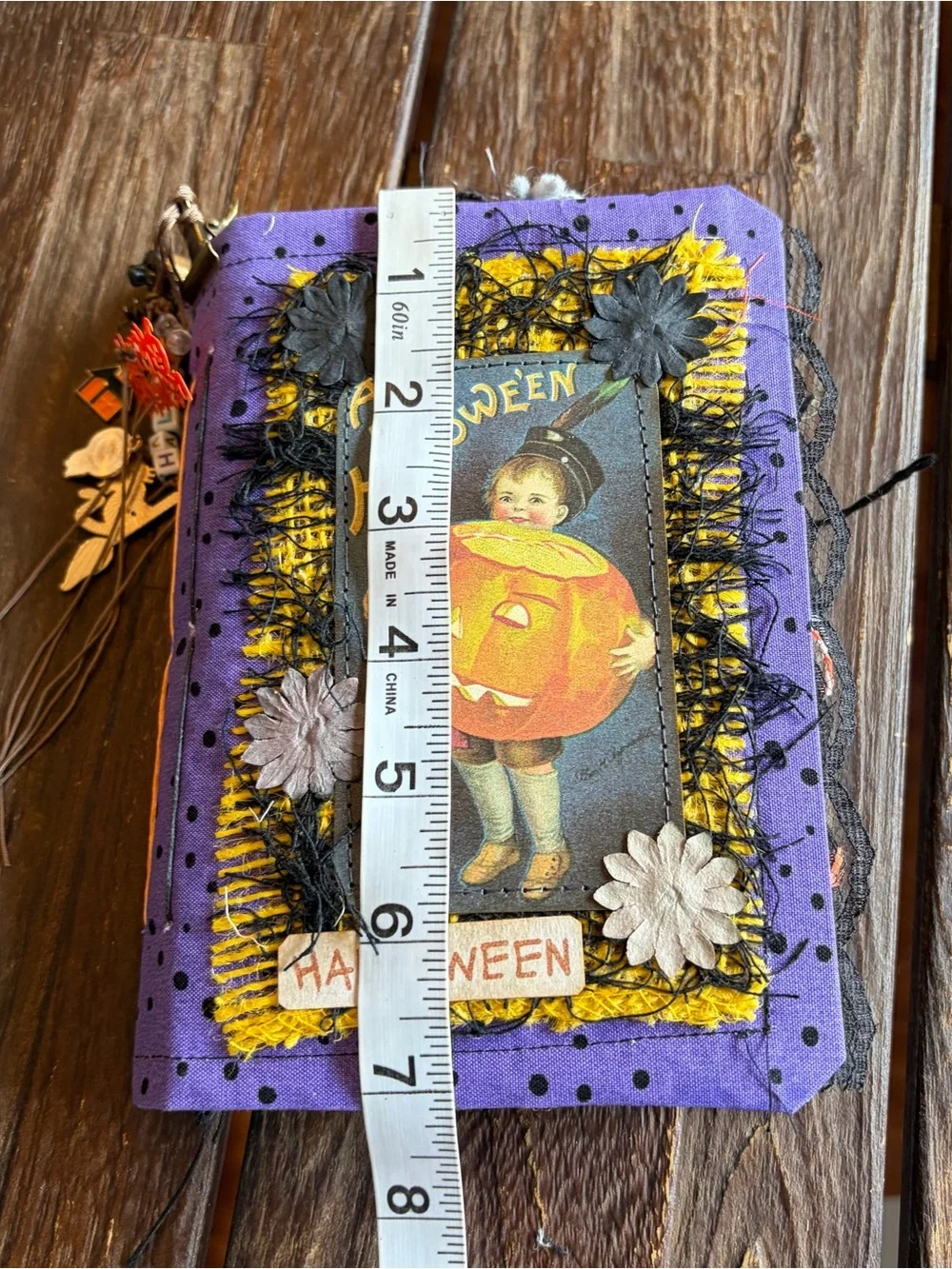 Halloween Junk Journal Small Handmade Decorated Pumpkin Happy Halloween 3 Sig
